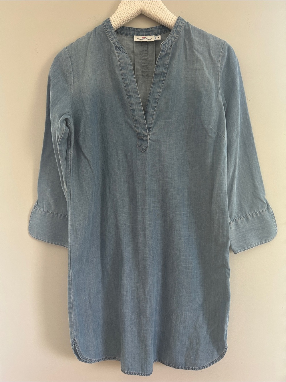 Vineyard Vines Light Blue Denim Tunic Mini Dress